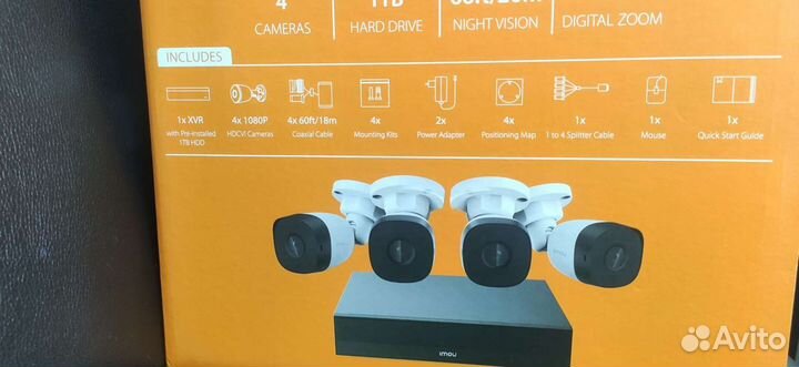 Комплект Видеонаблюдения 4 камеры HDD