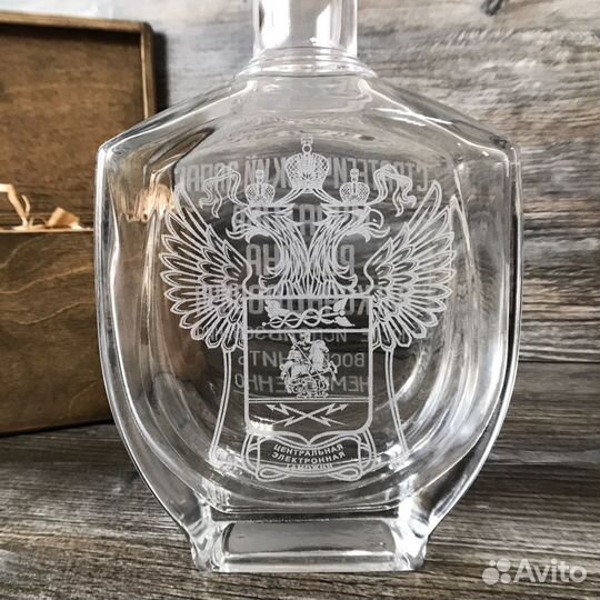 Штоф (графин) с гравировкой на заказ.Хрусталь