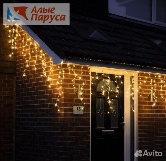 Украшение домов гирляндами