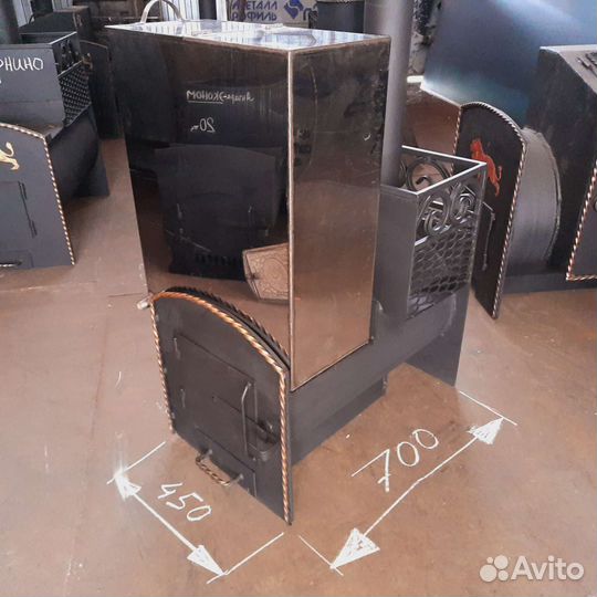 Печь для бани с разделенной моечной и парилкой