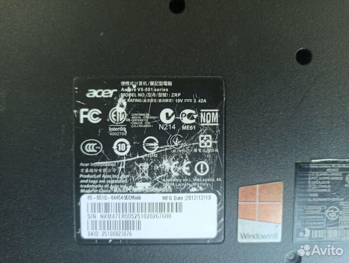 Корпус поддон рамка крышка петли Acer v5-551g