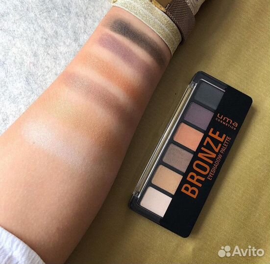 Палетка Uma cosmetics bronze eyeshadow palette