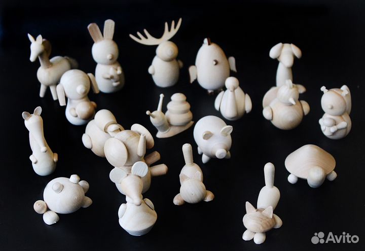 Деревянные фигурки игрушки животные