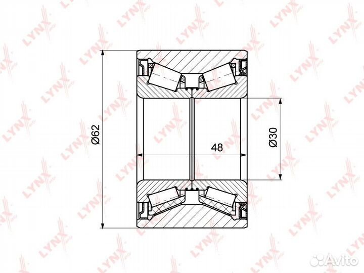 Подшипник ступичный зад правлев