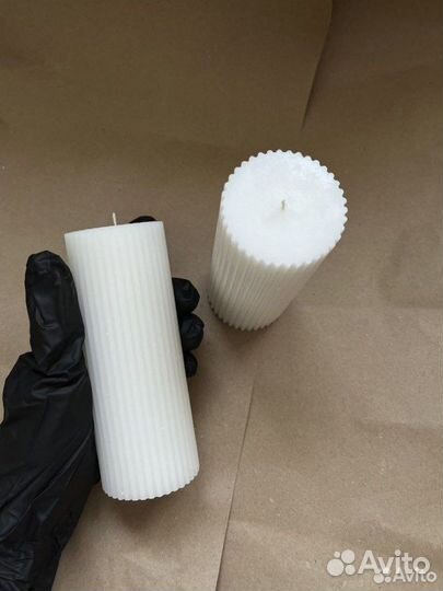 Белая свеча декоративная интерьерная