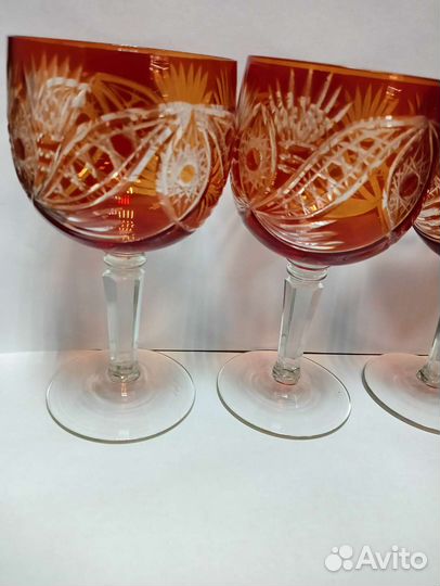 Бокалы винные рубиновое стекло СССР
