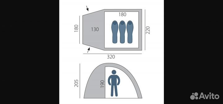 Палатка arten birdland 3х местная