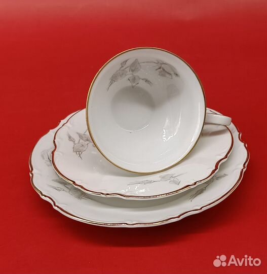 Чайное трио Серая Роза от Hutschenreuther