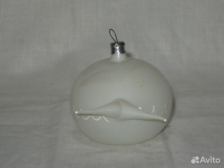 Елочная игрушка. Рыба-Кит. Стекло. СССР