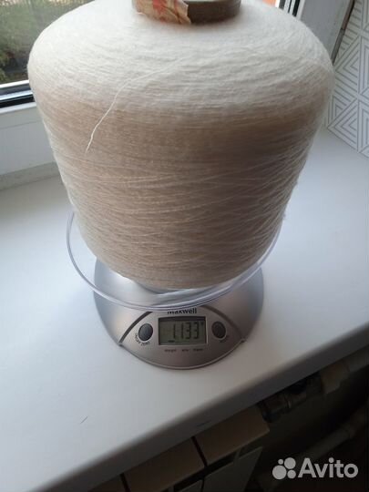 Пряжа в бобине на конусе белая