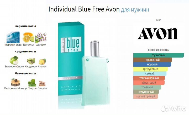 Individual Blue Free Avon Эйвон Индивидуал Блю Фри