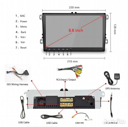 Магнитола 2 din android 9 дюймов 2/32