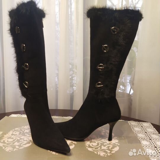 Сапоги женские демисезонные замшевые размер 39