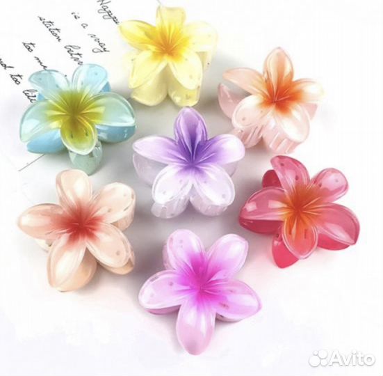 Заколка для волос. Цветок краб для длинных волос