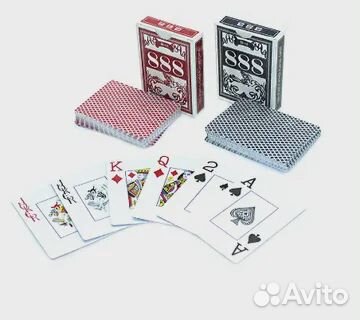 Игральные карты, пластик, 54 карт