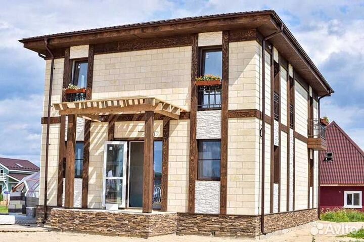 Блок стеновой из капсулированного керамзита облицо