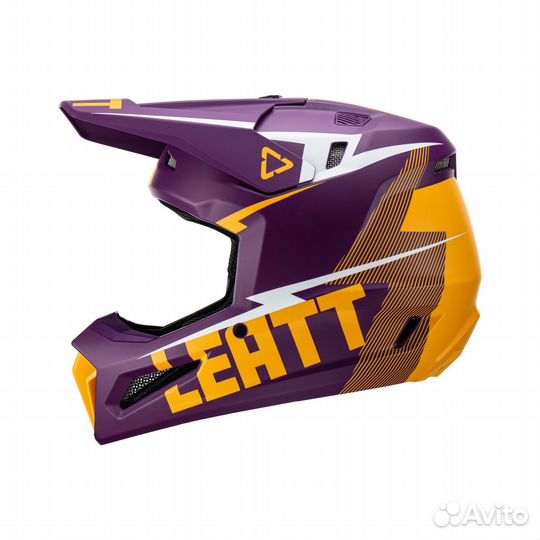 Мотошлем Leatt Moto 3.5 Helmet Kit Indigo, 2023