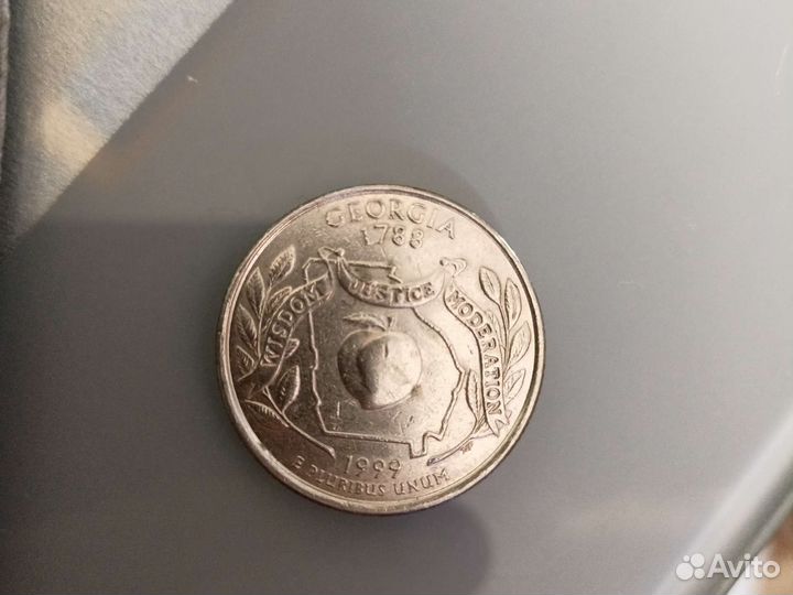 1 kroon eesti vabariik 2000, 1/4 доллара usa 1999