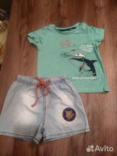 Футболка и шорты на малыша размер 86