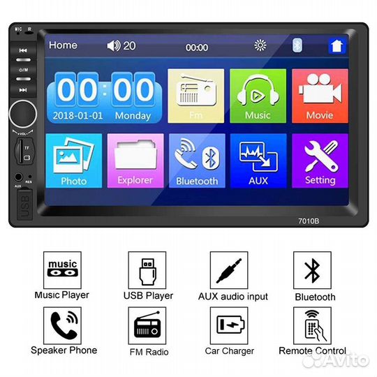 Новая Автомагнитола 2 din bluetooth сенсорная MP5