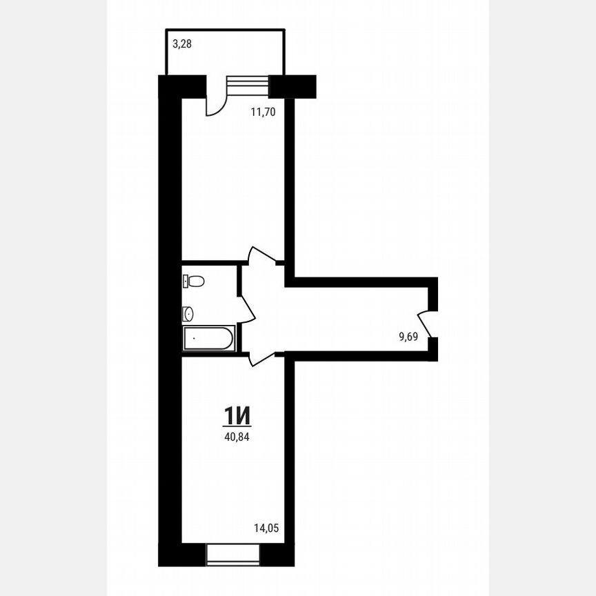 1-к. квартира, 40,8 м², 5/5 эт.