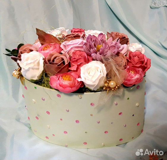 Букеты из мыльных роз композиции и одинарные