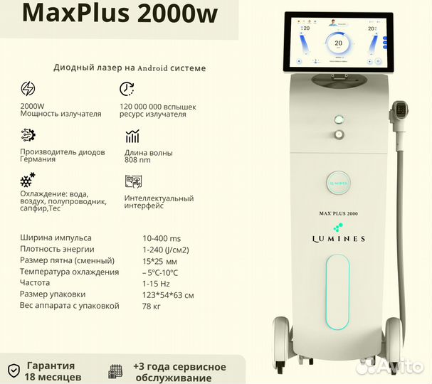 Аппарат для эпиляции люминес MaxPlus 2000W