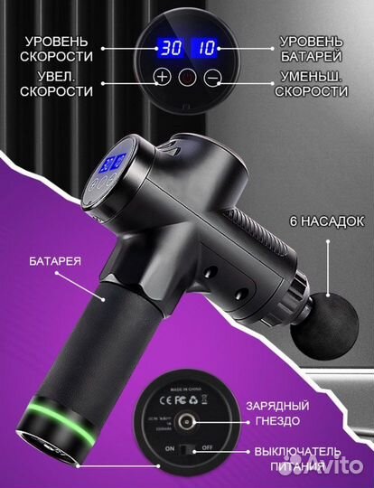 Перкуссионный массажер новый