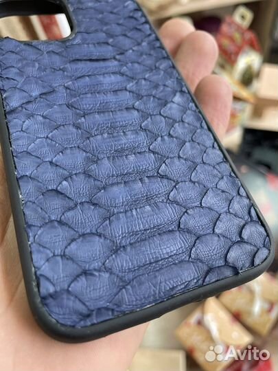 Кожаный чехол на iPhone 12 mini из кожи питона