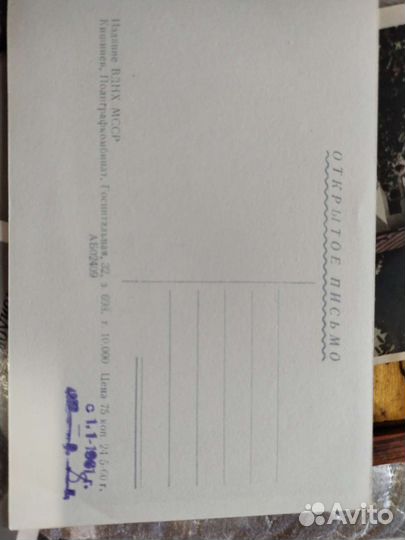 Карточка открытка СССР