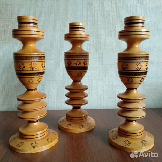 Подсвечники деревянные