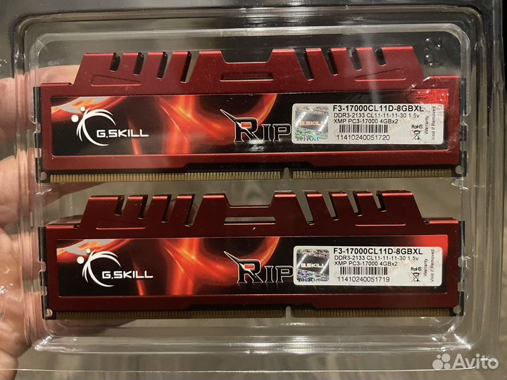Топовая DDR3 8 gb 2133 мгц G.Skill Ripjawas X
