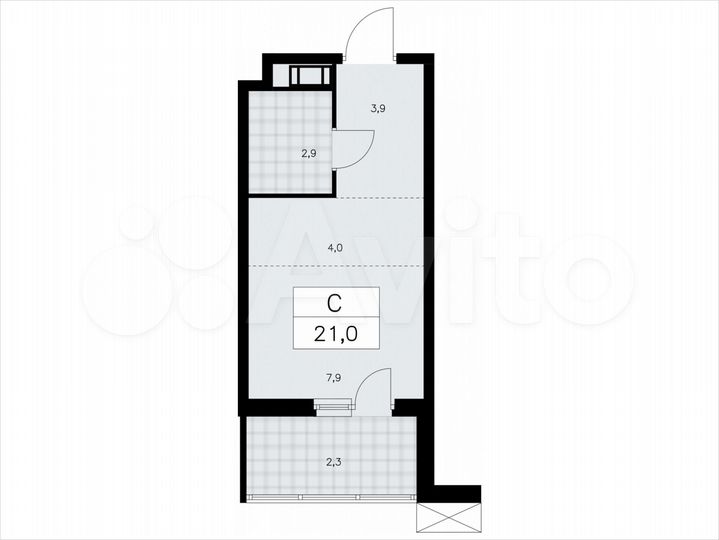 Квартира-студия, 21 м², 8/9 эт.