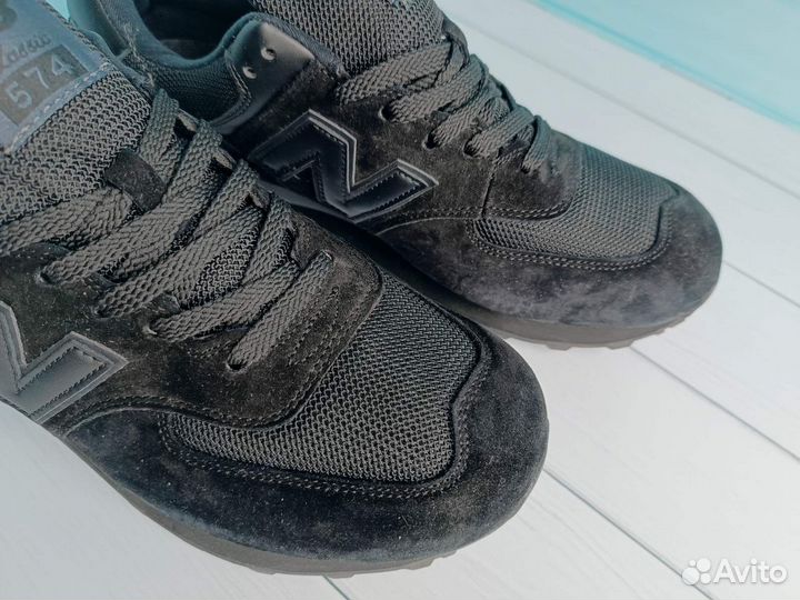 Кроссовки New Balance 574 Черные замша