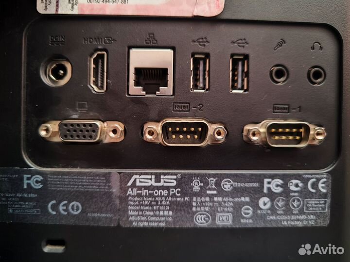 Моноблок Asus, W10, SSD, 2xCom, сенсорный экран