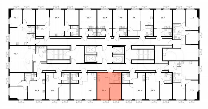 1-к. квартира, 32,6 м², 22/33 эт.