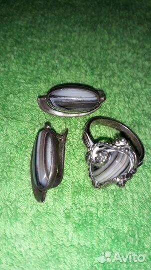 Серьги серебряные и комплекты с разными вставками