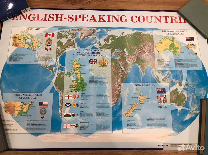 Плакат англоязычные страны 60*90 см