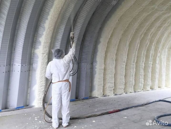 Утепление фасада напылением пенополиуретана