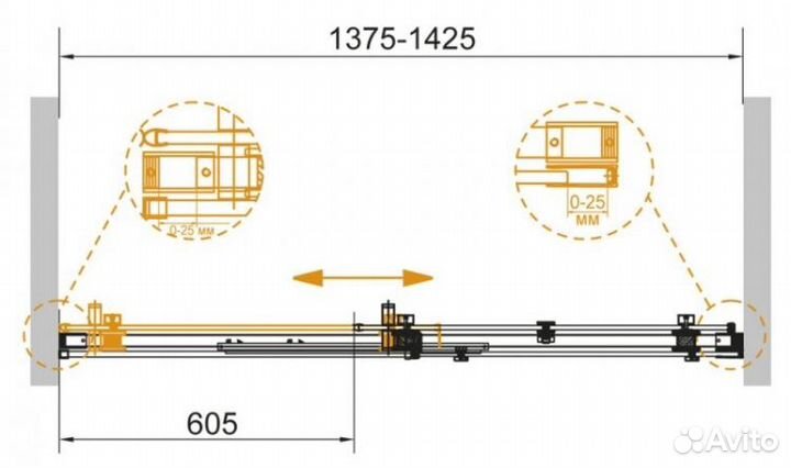 Душевая дверь Cezares stylus-soft-BF-1-140