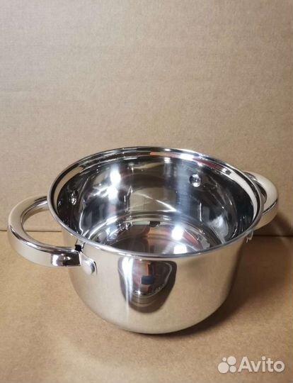 Кастрюля из нержавейки 1.5л,3.5л,5.5л,7.5л,9,5л