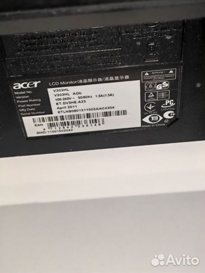 Монитор Acer v203hl