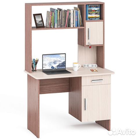 Стол письменный с надстройкой С-мд-1-09Н цвет ясен