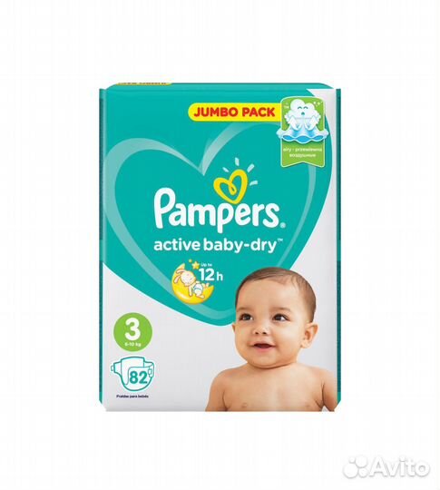 Подгузники Pampers Activebaby 3 4-9кг 82шт