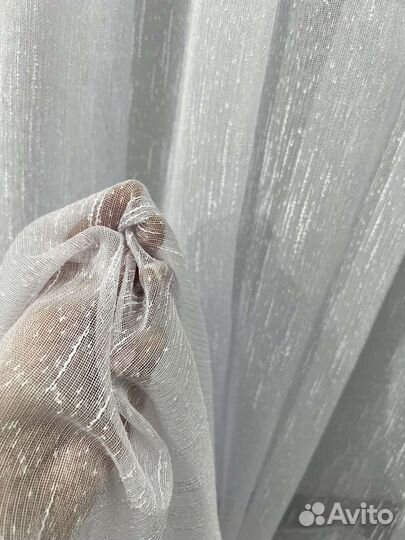 Тюль Лен Дождик (цена с пошивом)