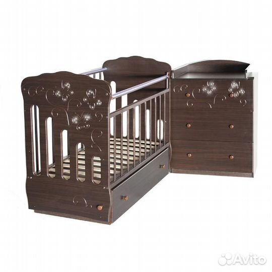 Детская кроватка с маятником кристаллы Swarovski