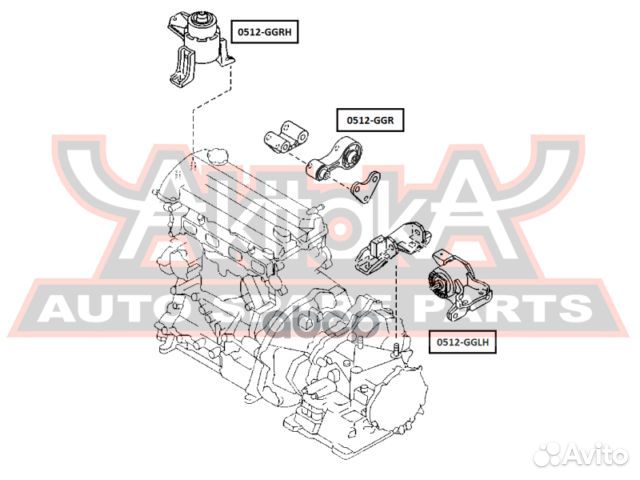 0512-ggrh asva подушка двигателя правая 0512GGR