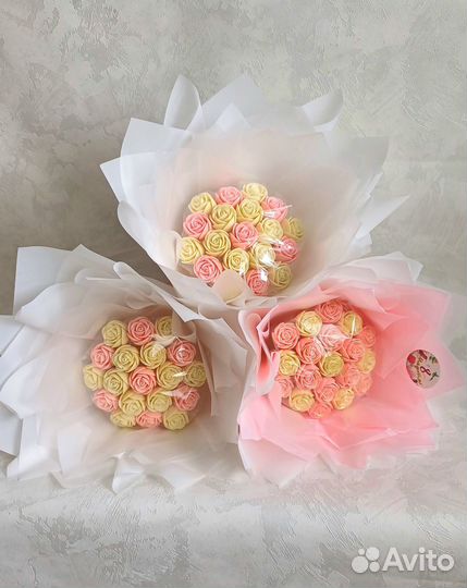 Букет шоколадные пионы розы тюльпаны