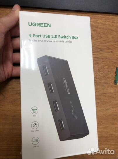 USB разветвитель Ugreen на 2 компьютера