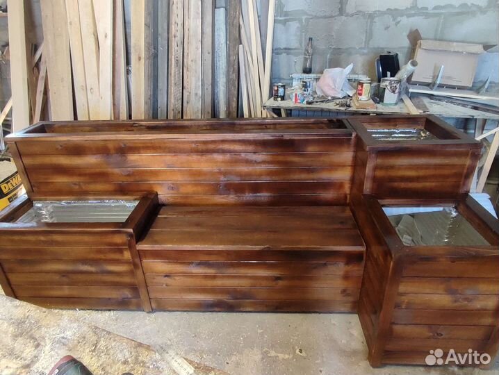 Кашпо многоуровневые высокие грядки теплые лавка